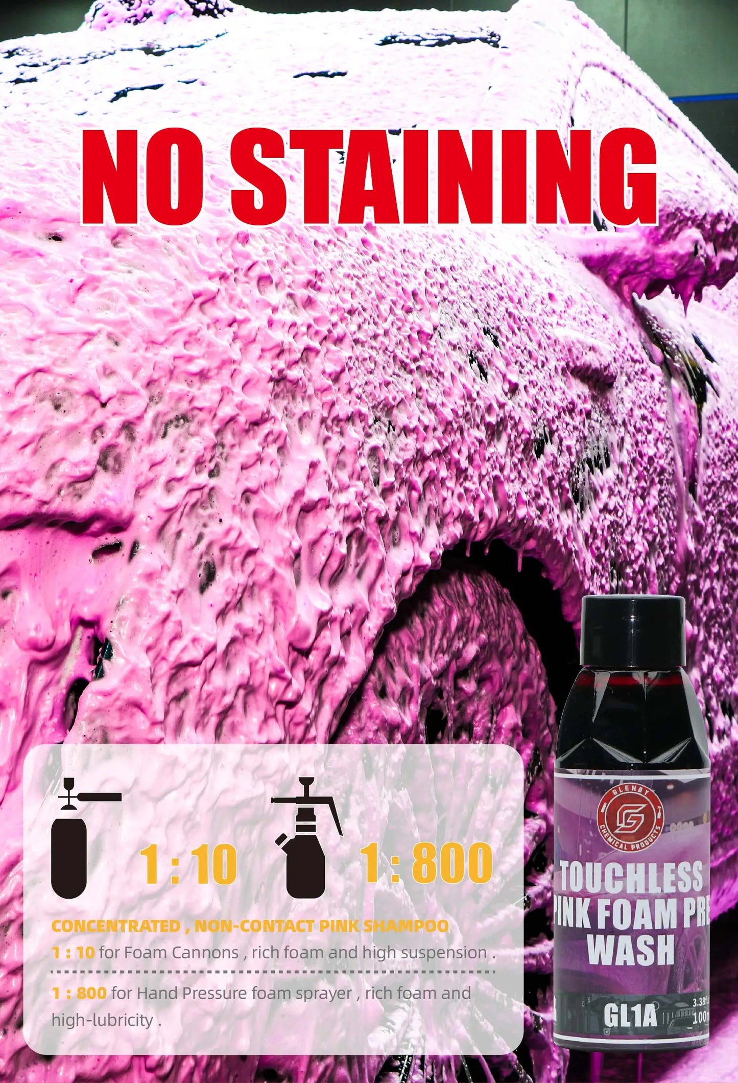 Pink Foaming Car Shampoo