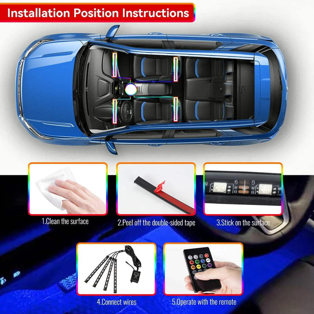 App-Controlled RGB Interior Lights